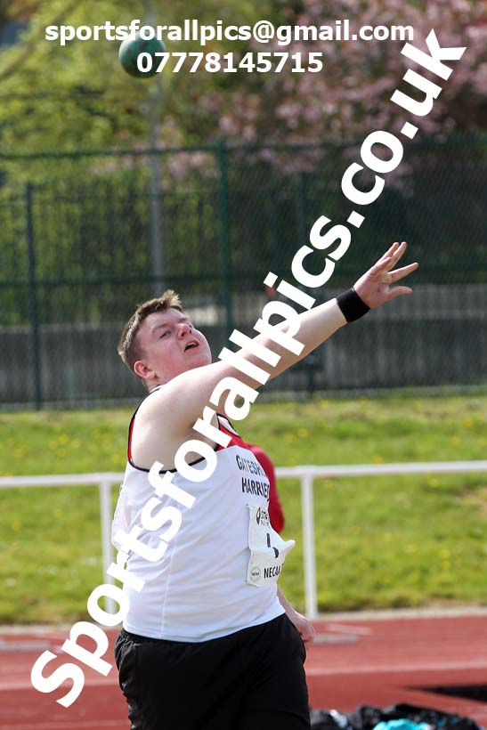 Shot putt, 2021 NECAA Middlesbrough Open Meting, Sunday, May 9th. Photo: David T. Hewitson/Sports for All Pics
